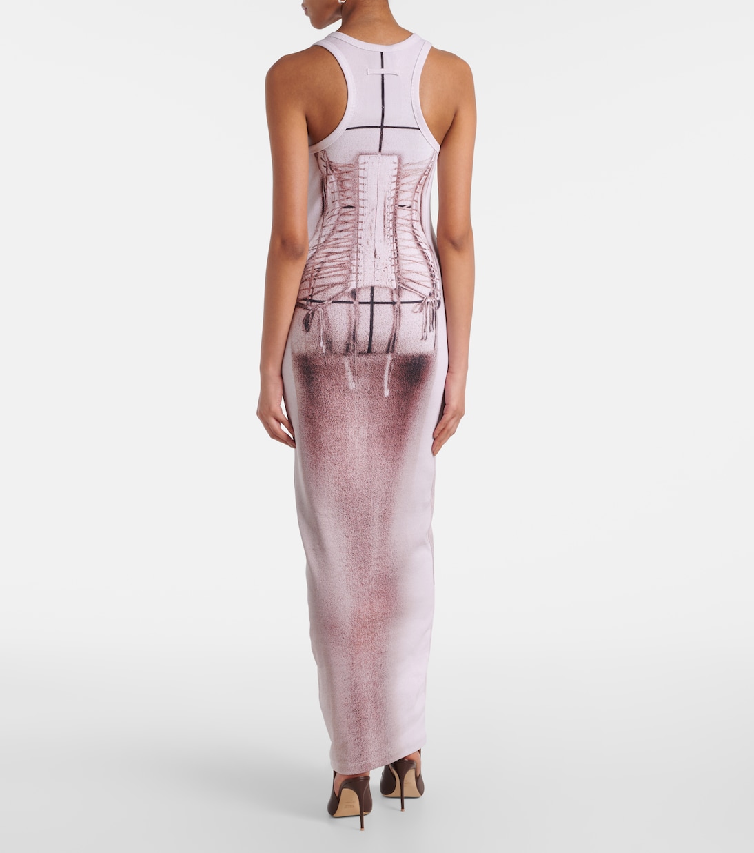 Trompe l'oeil cotton-blend maxi dress | Jean Paul Gaultier