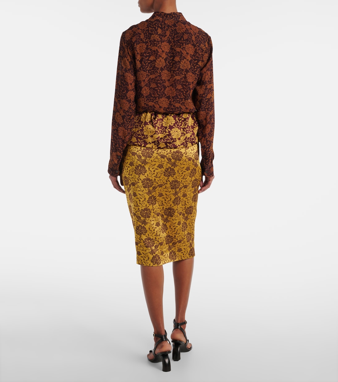 Jupe midi à fleurs | Dries Van Noten