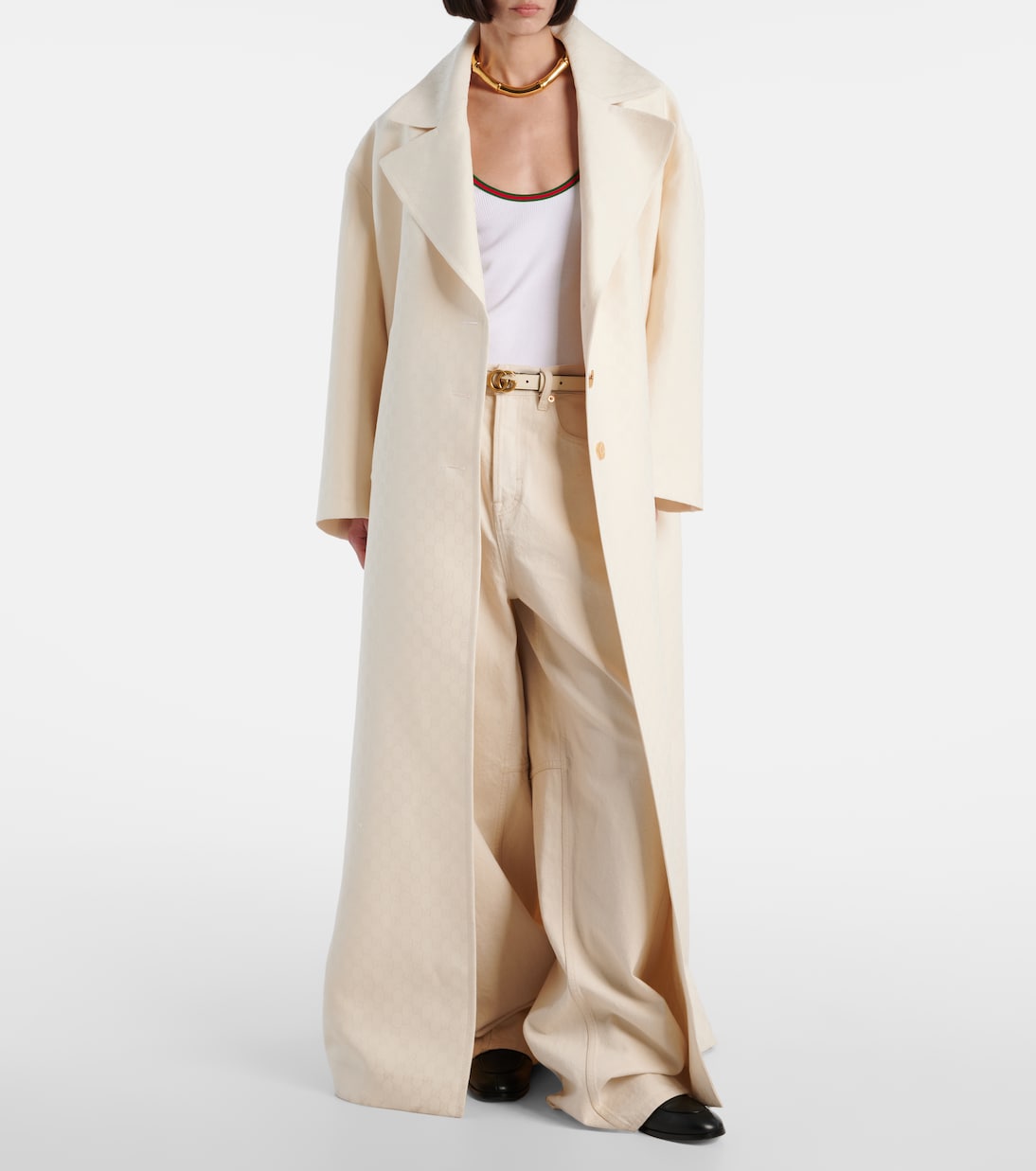 Abrigo de crepé con GG en jacquard | Gucci