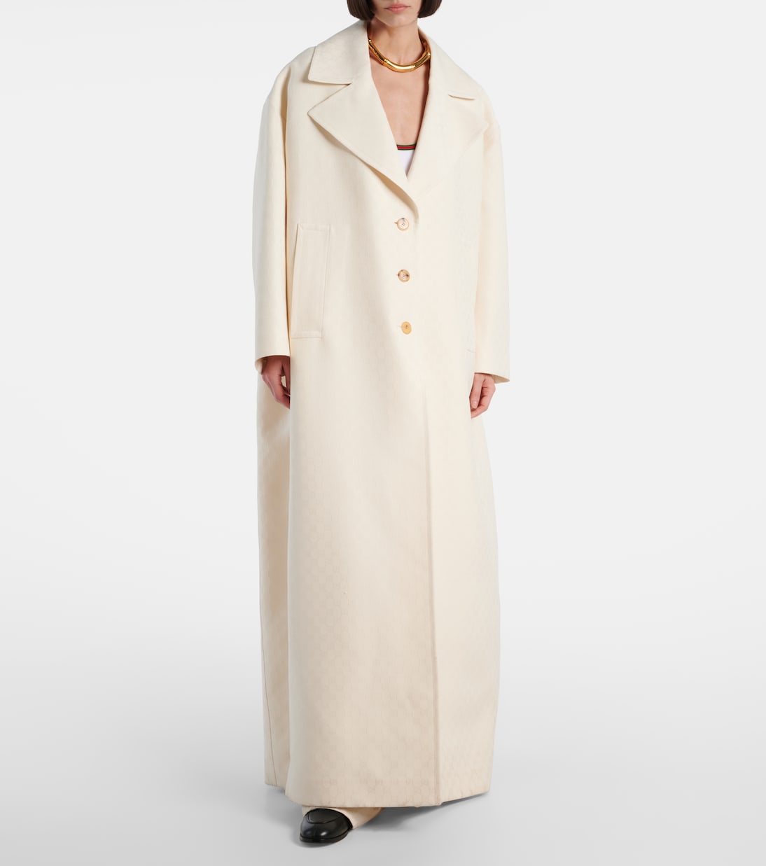 Abrigo de crepé con GG en jacquard | Gucci