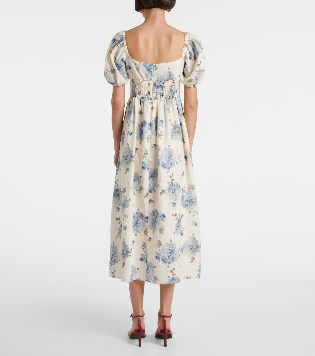 Abito midi Dalia in lino con stampa | Faithfull