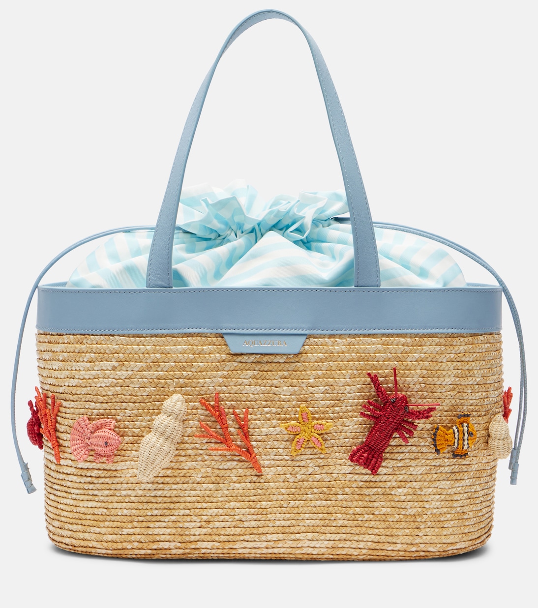 Marea embellished rattan tote bag | Aquazzura