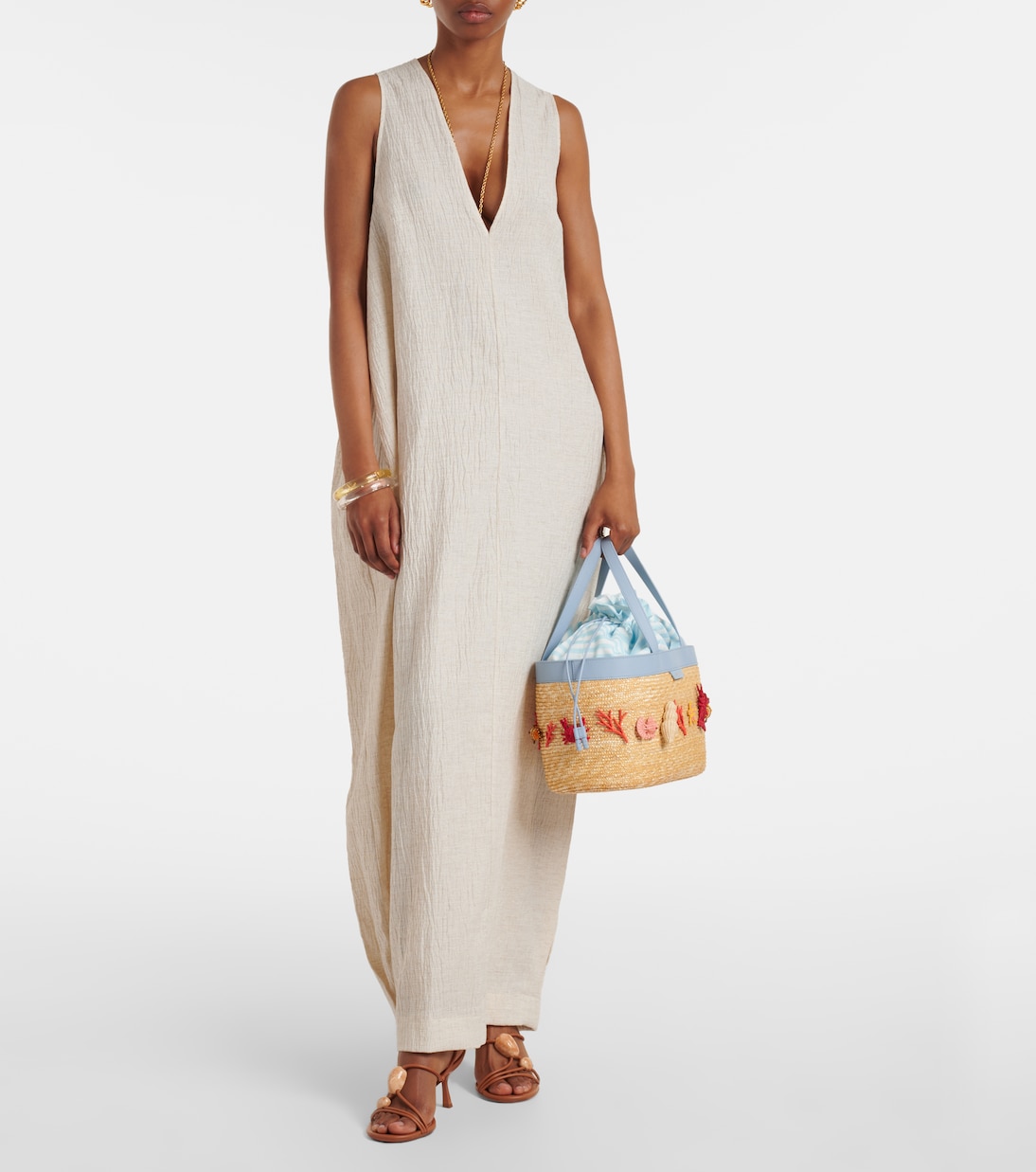 Marea embellished rattan tote bag | Aquazzura