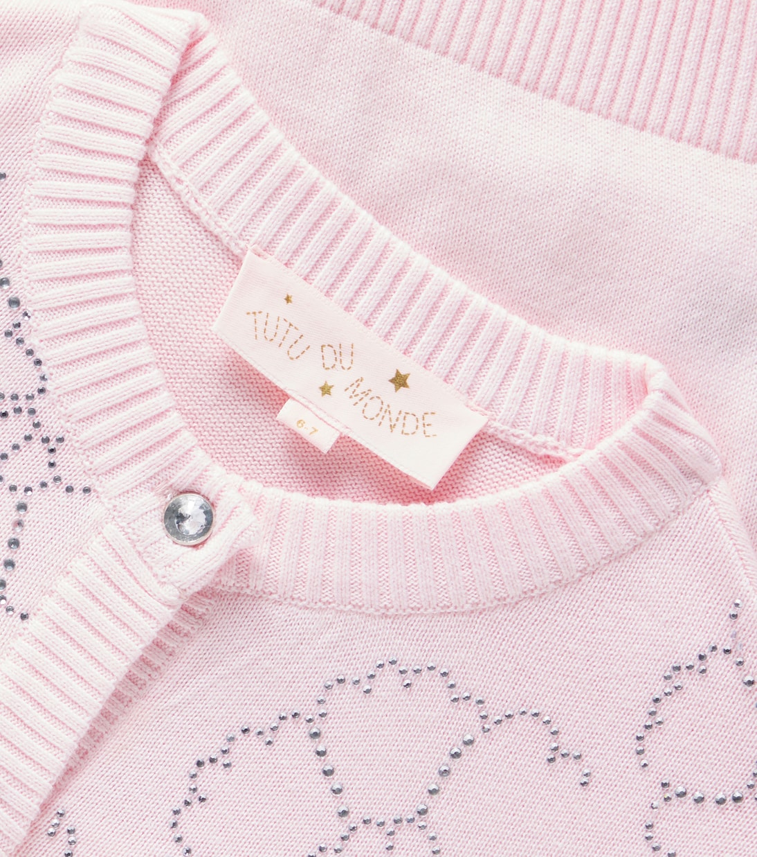 Cardigan aus Baumwolle mit Kristallen | Tutu Du Monde