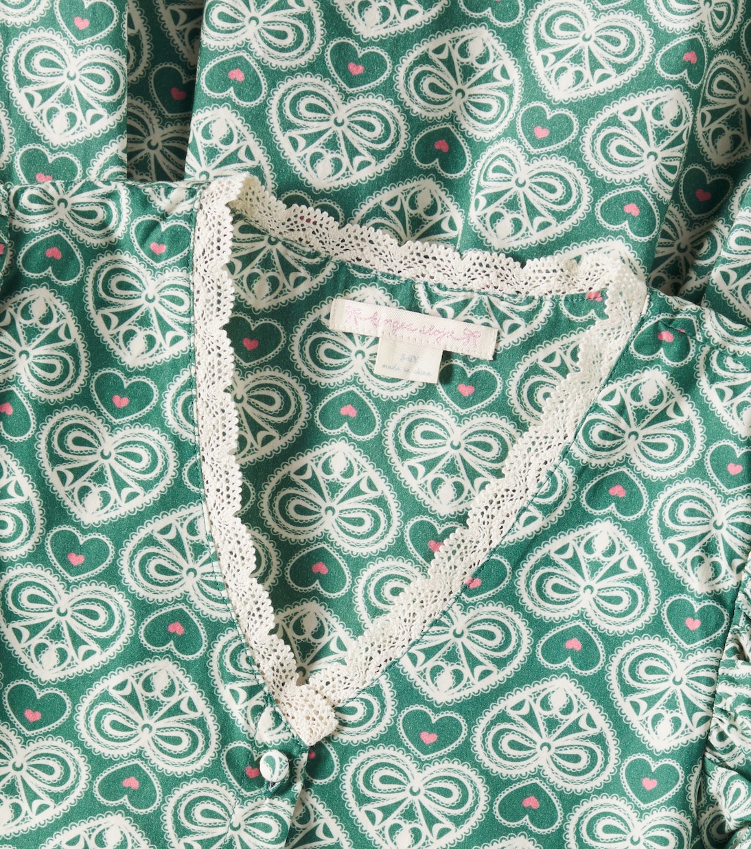 Abito in cotone Coeur con pizzo e stampa | Konges Sløjd