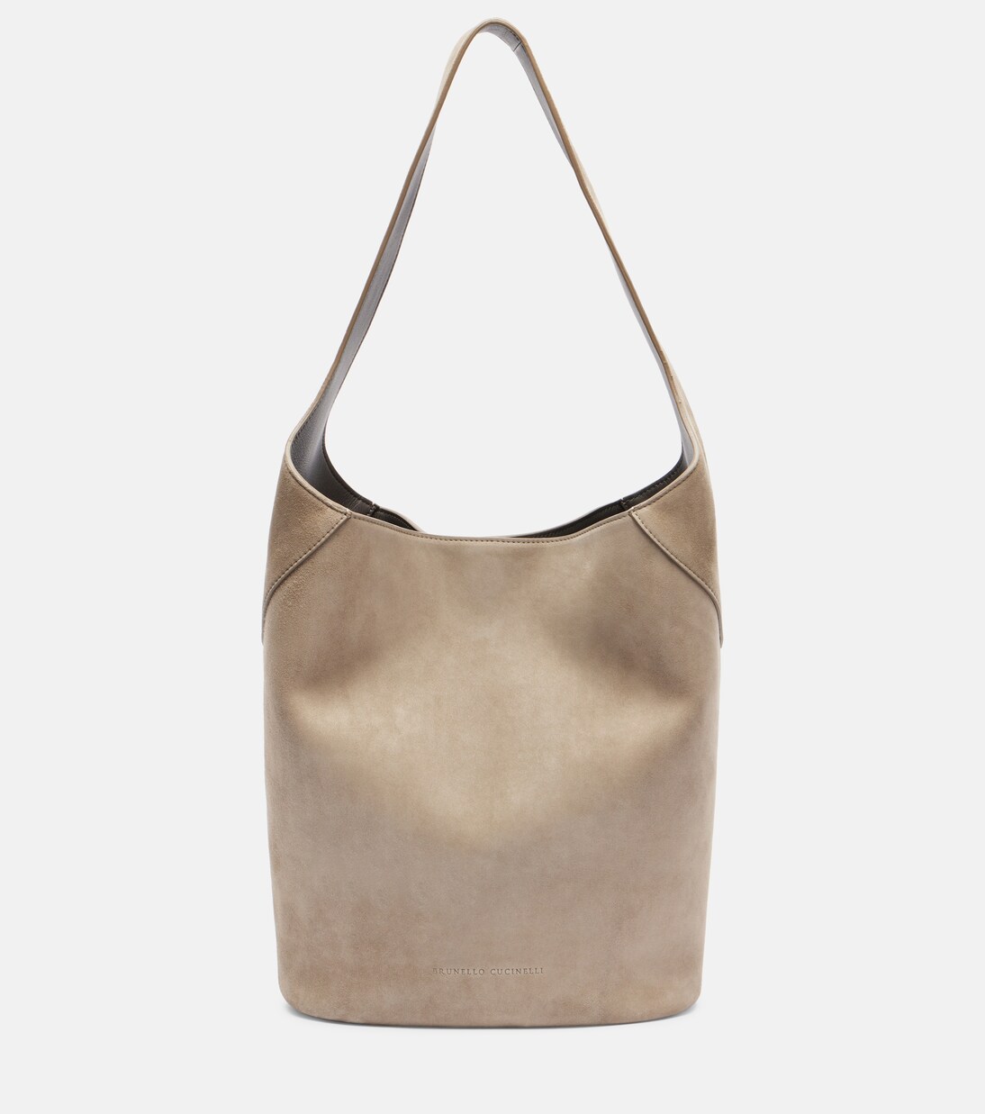 Bucket-Bag Large aus Veloursleder | Brunello Cucinelli