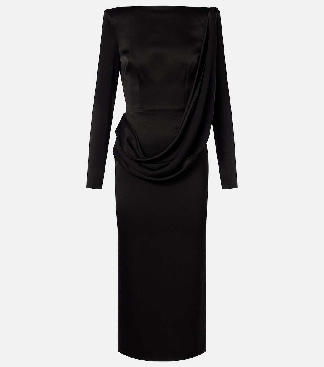 Asymmetric draped midi dress | Alex Perry