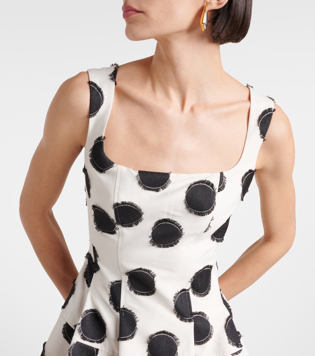 Vestido corto de fil coupé con lunares | Simkhai