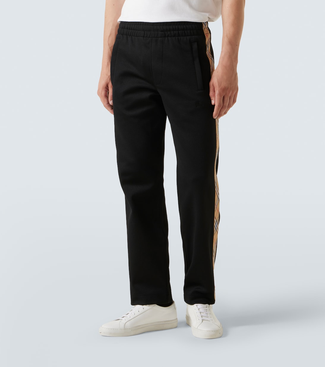 Burberry Check cotton-blend jersey track pants | Burberry