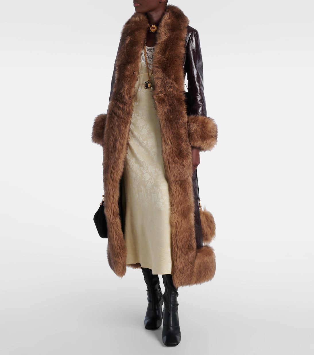 Cappotto in pelle con shearling | Chloé