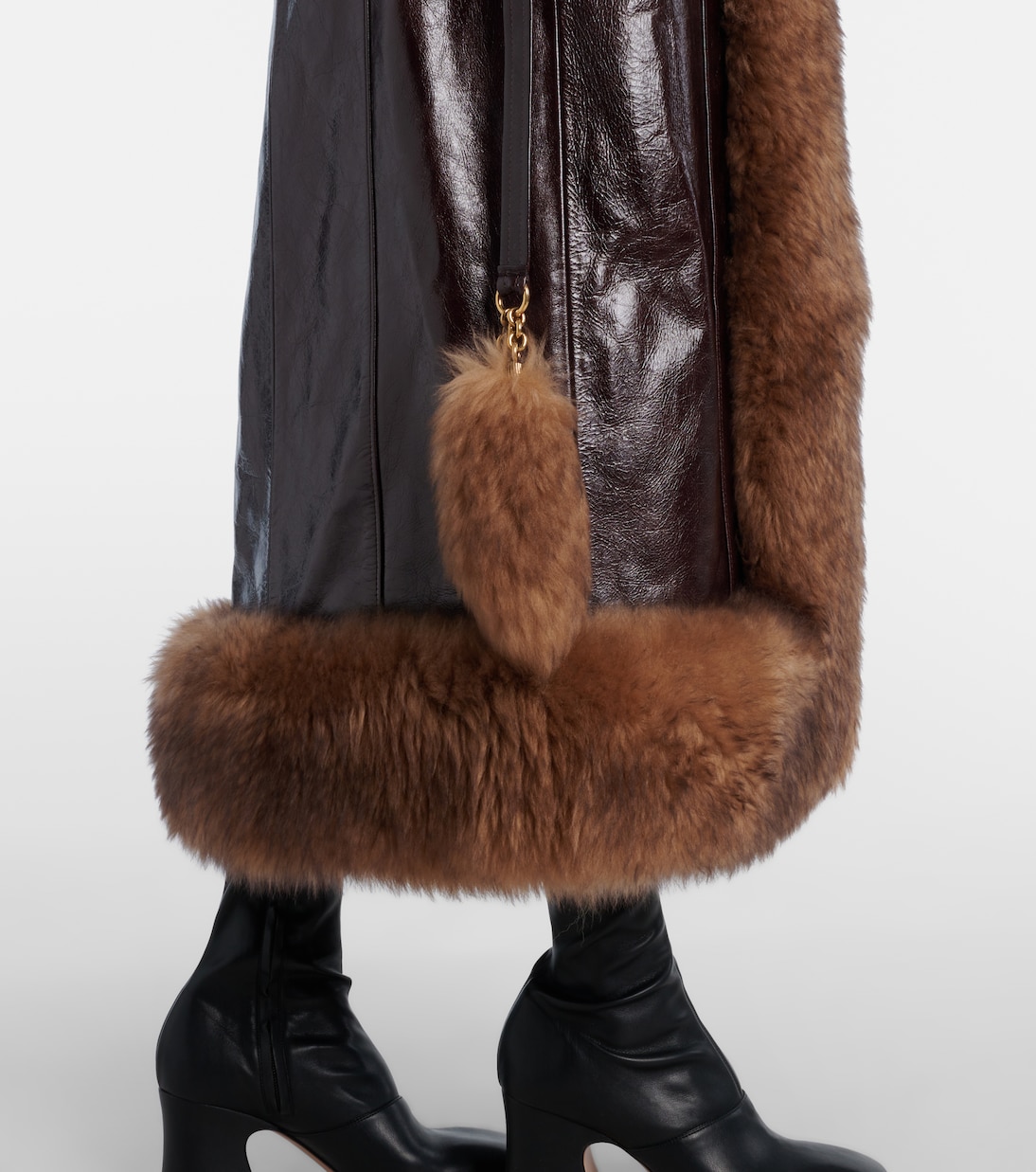 Cappotto in pelle con shearling | Chloé