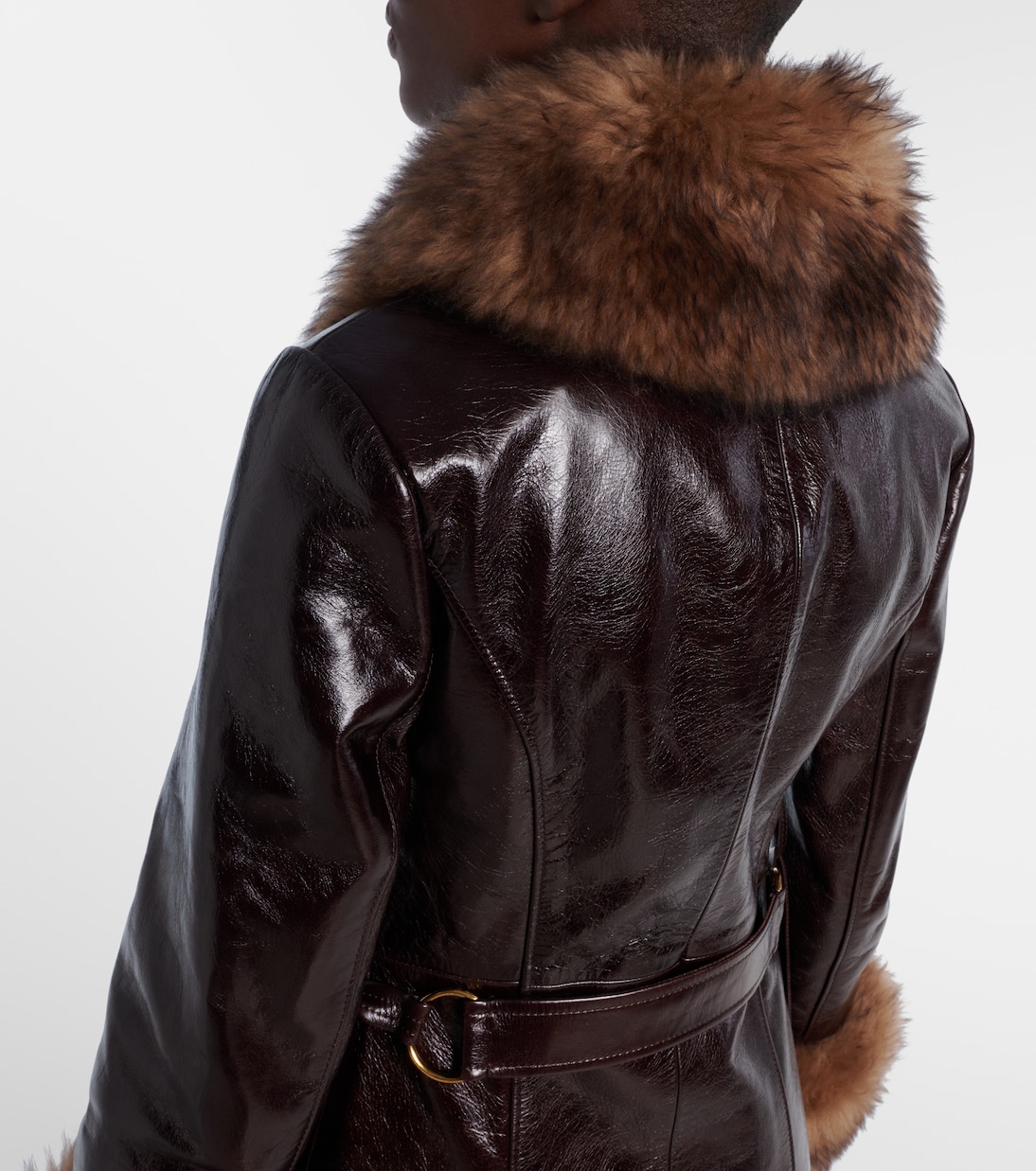 Cappotto in pelle con shearling | Chloé
