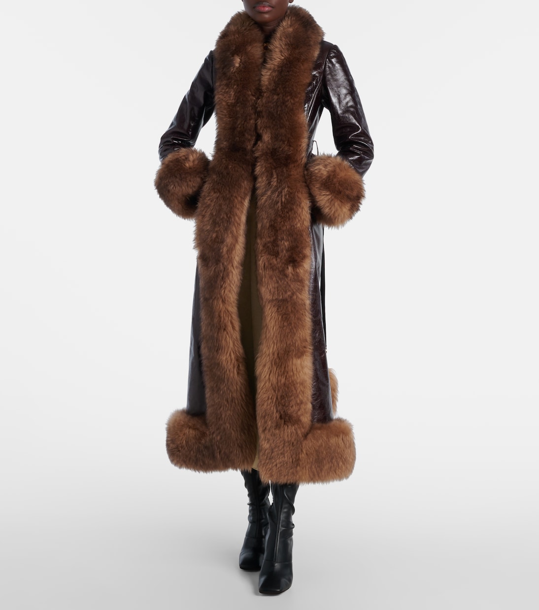 Cappotto in pelle con shearling | Chloé