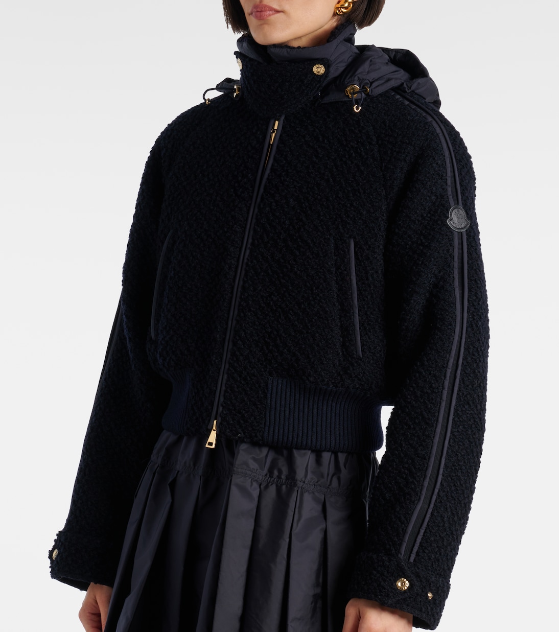 Piumino in lana vergine con cappuccio  | Moncler