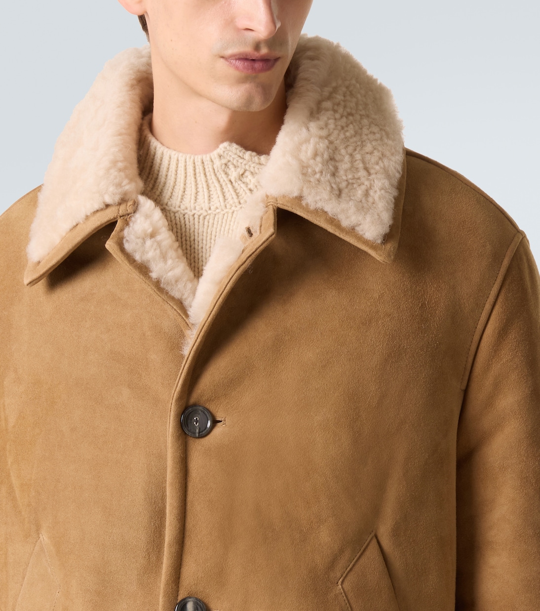 Shearling-lined suede jacket | Ami Paris