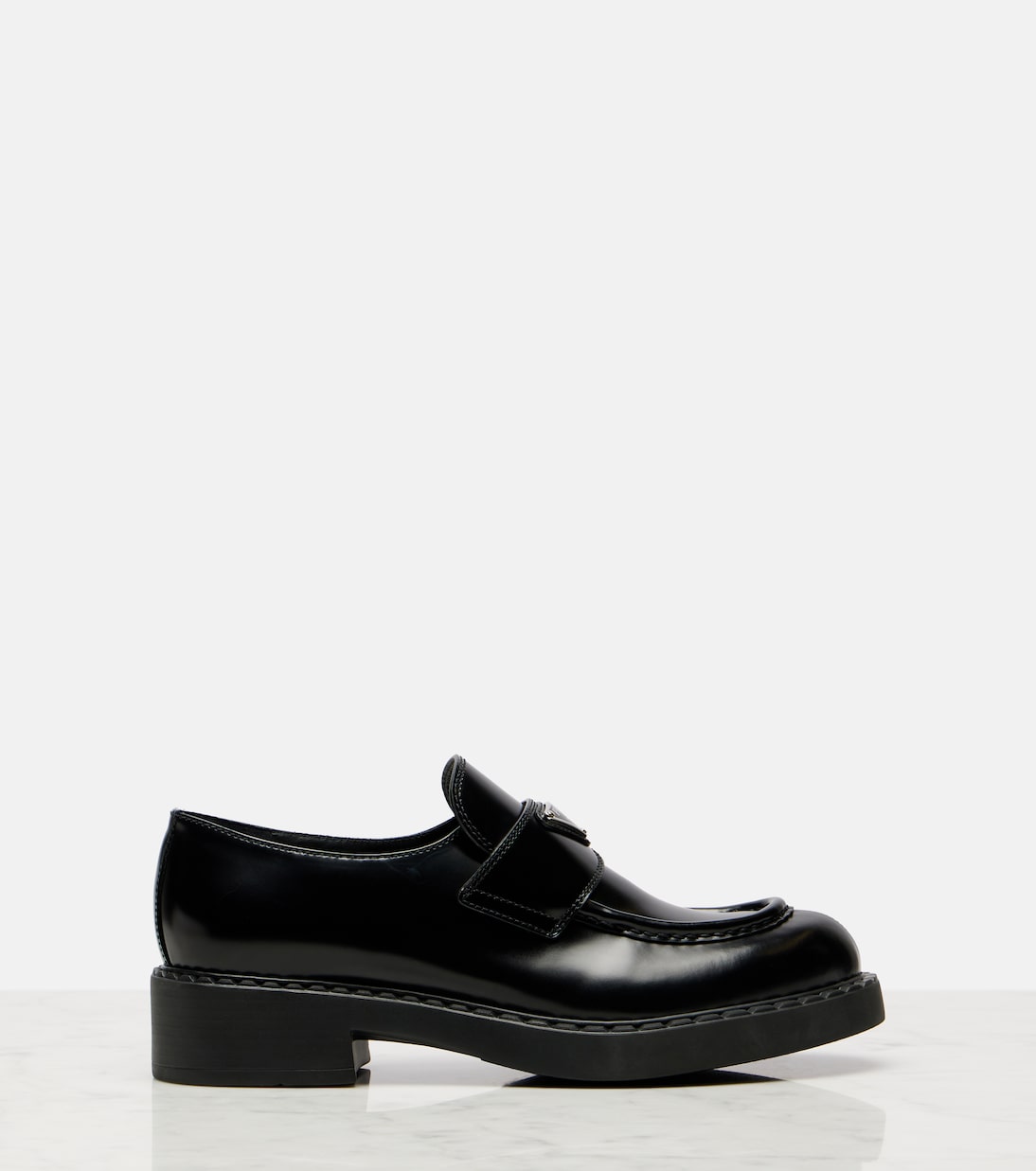 Loafers Chocolate aus Leder | Prada