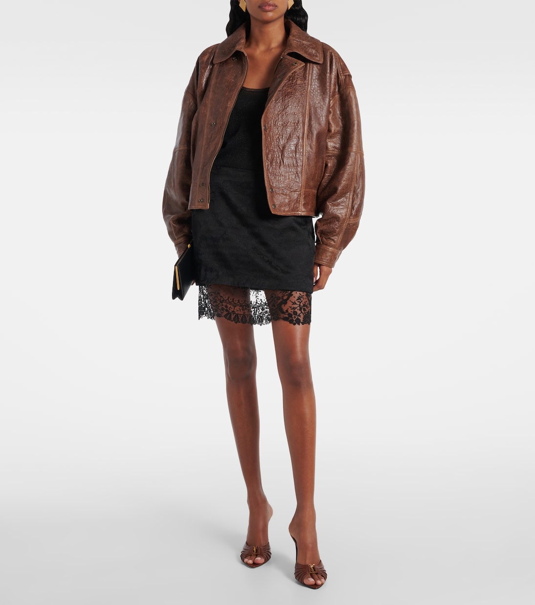 Babylone Cassandre 90 leather mules | Saint Laurent