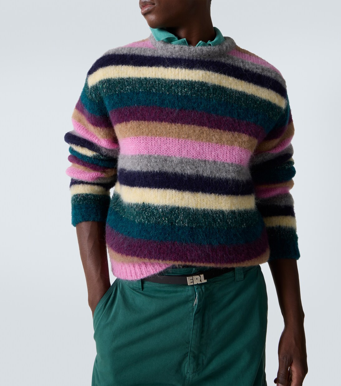 Pull rayé en laine et mohair | ERL