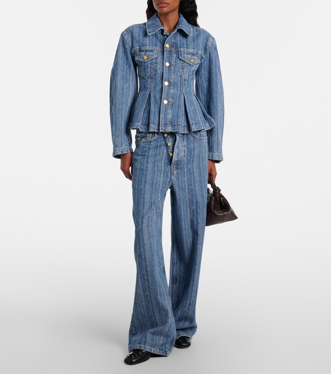 Peplum denim jacket | Ganni