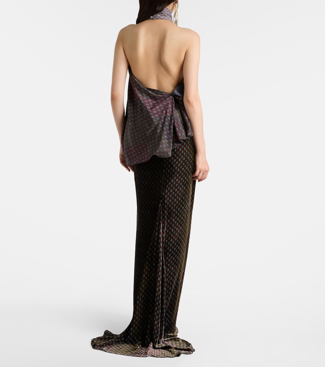 Printed halterneck silk top | Dries Van Noten
