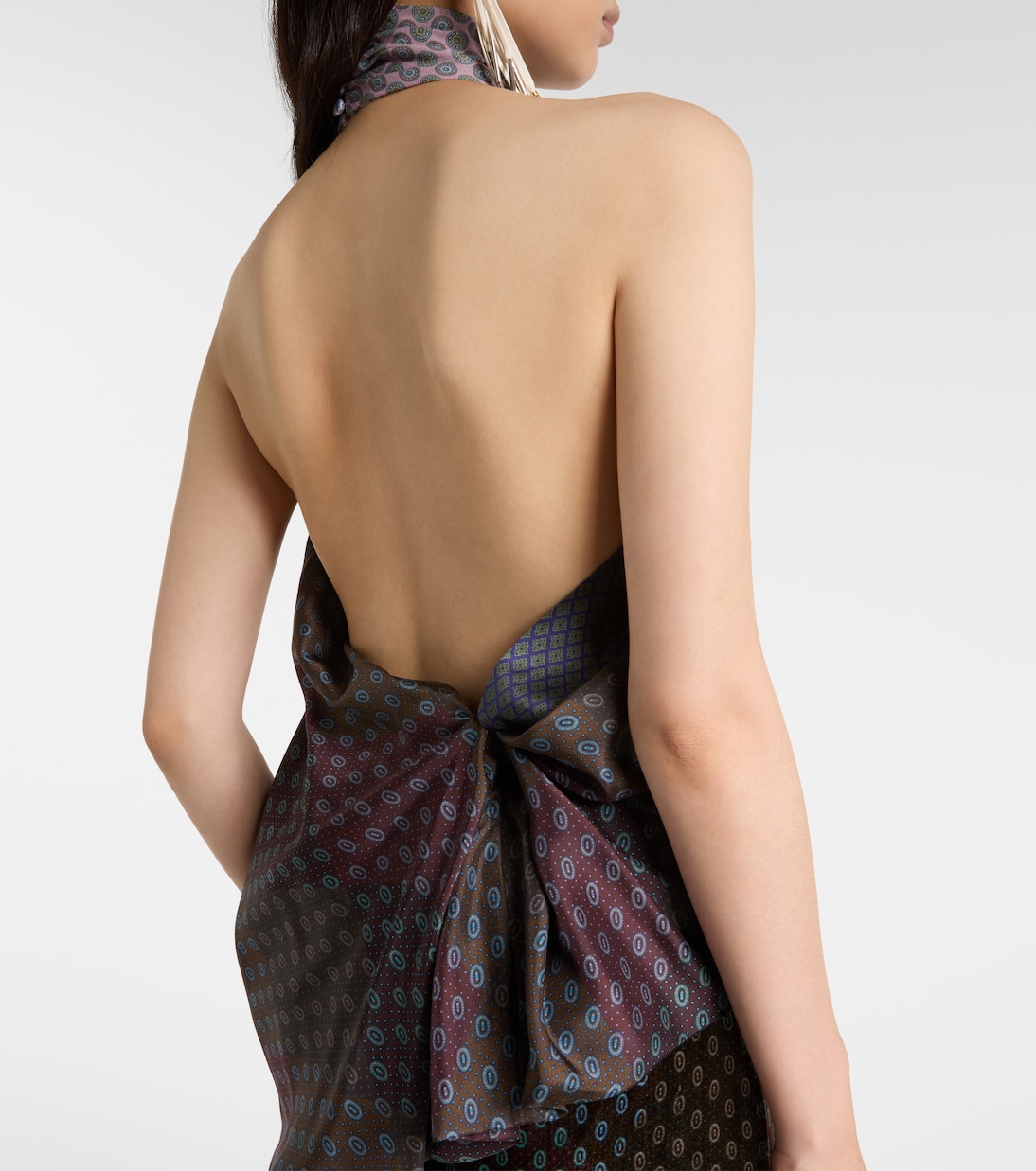 Printed halterneck silk top | Dries Van Noten