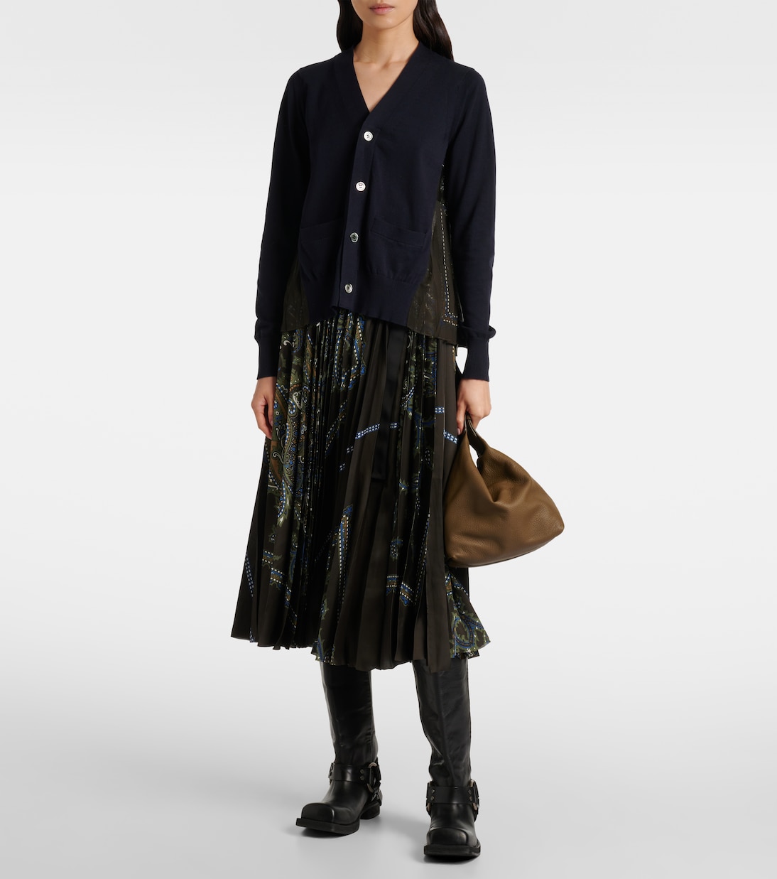 Paisley plissé midi skirt | Sacai