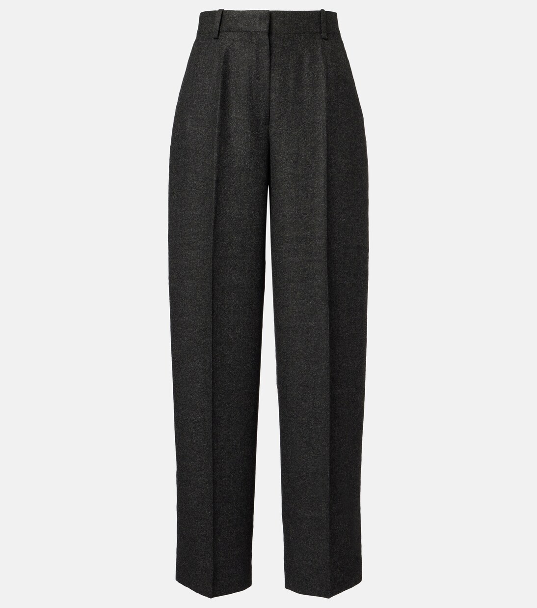 High-rise flannel wide-leg pants | Toteme