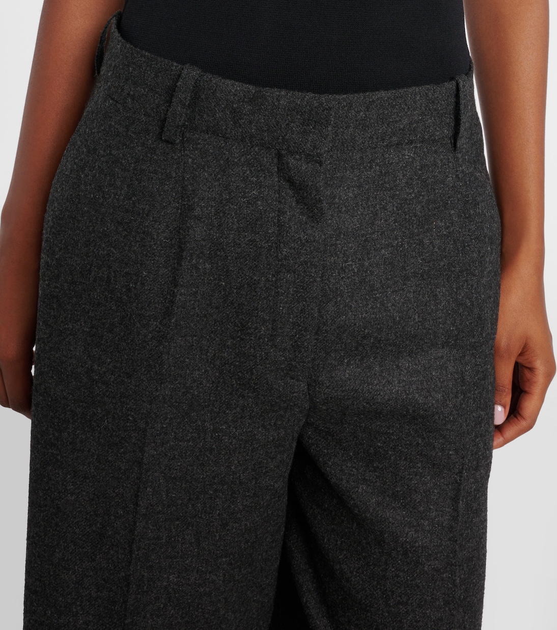 High-rise flannel wide-leg pants | Toteme