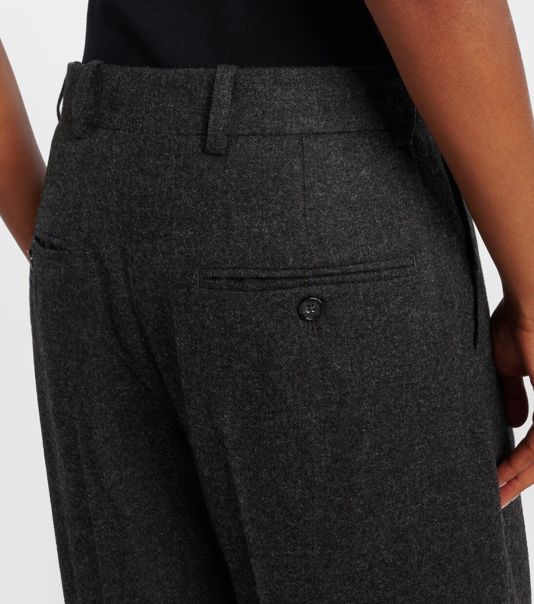 High-rise flannel wide-leg pants | Toteme