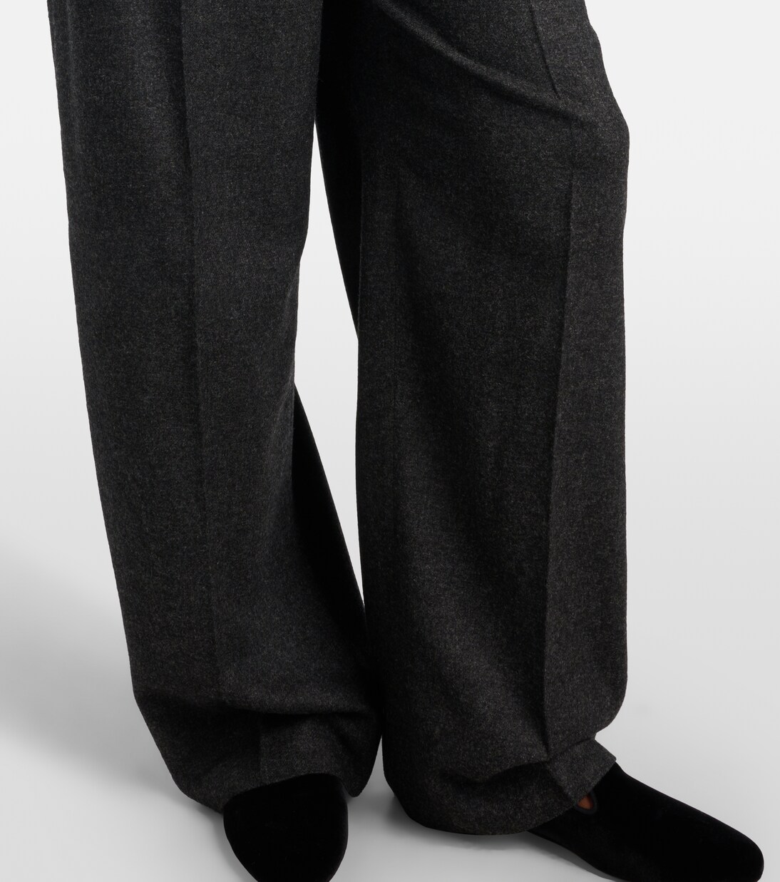 High-rise flannel wide-leg pants | Toteme