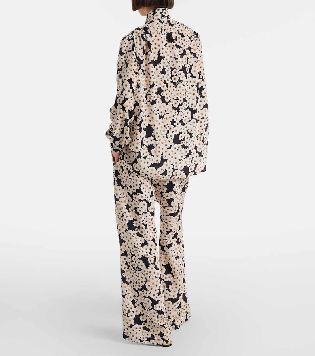 High-Rise Wide-Leg Hose aus Seide | Valentino