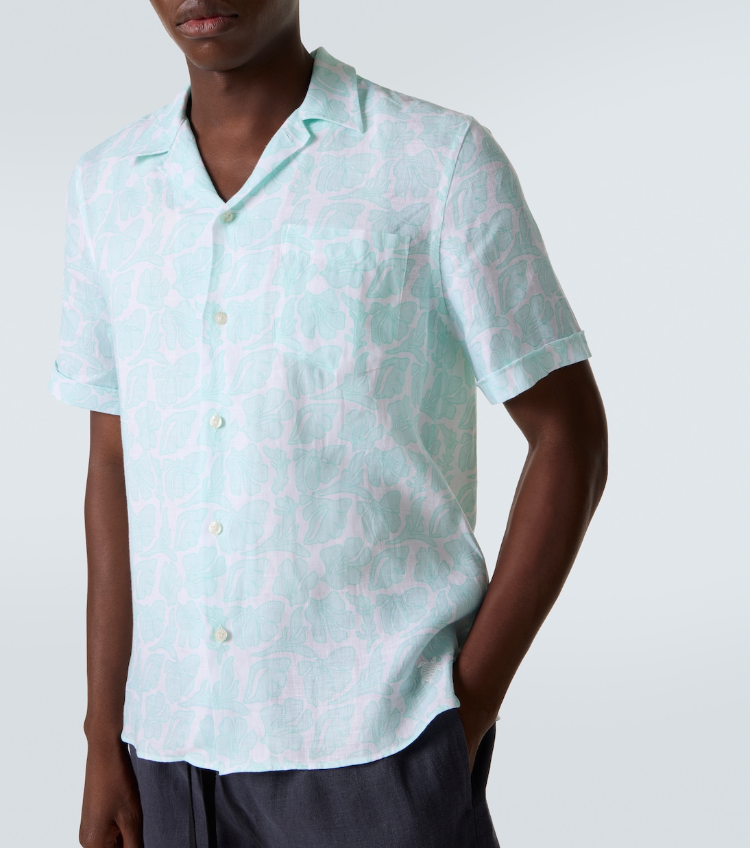 Charli floral linen bowling shirt | Vilebrequin