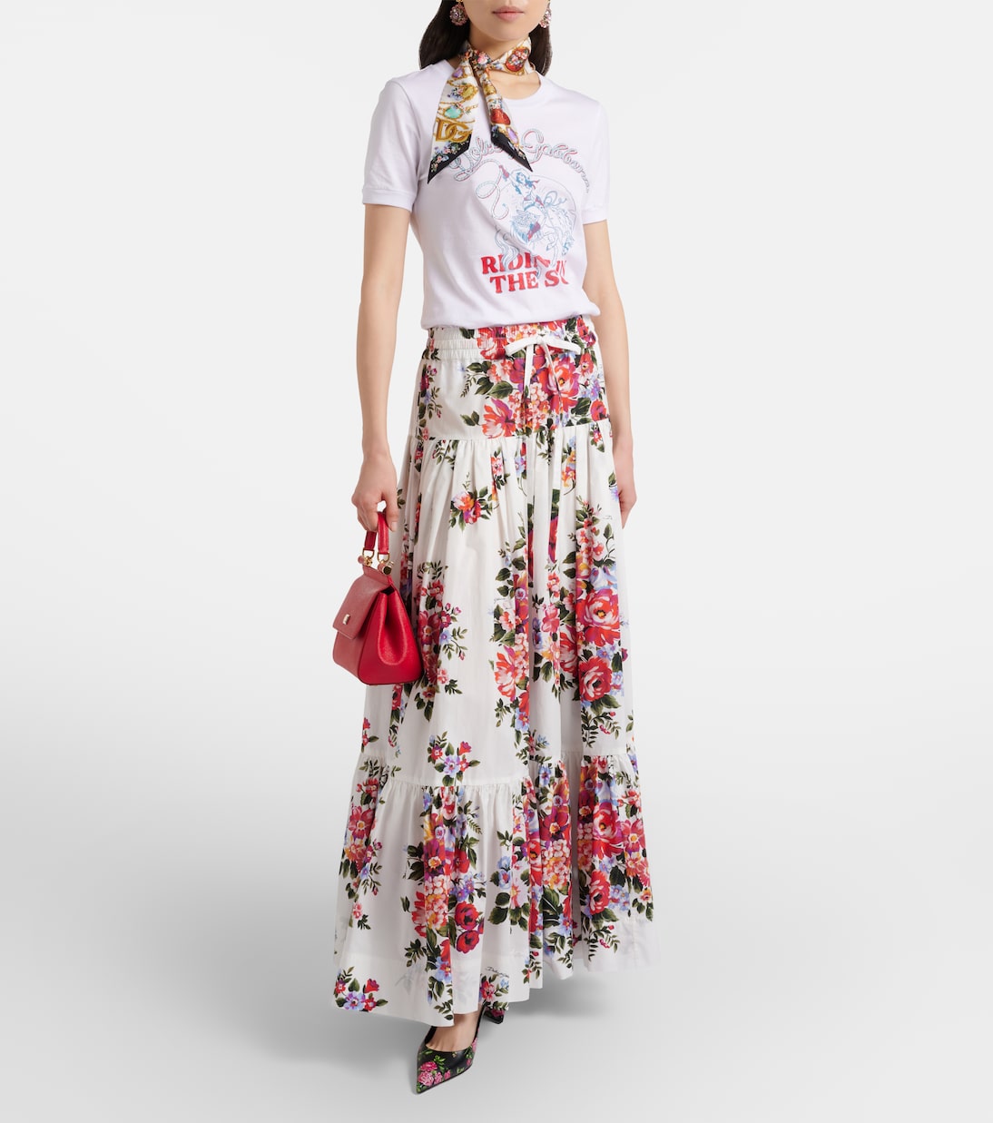 Maxirock aus Baumwollpopeline | Dolce&Gabbana