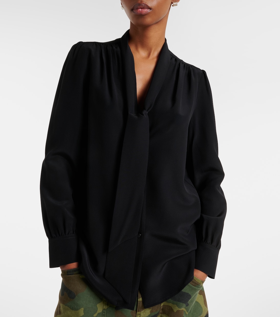 Blusa Colt de seda con lazada | Nili Lotan