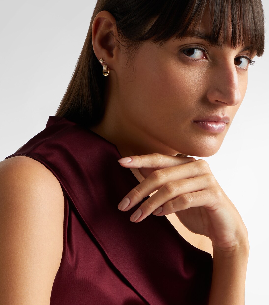 Forme Knot 14kt gold earrings with diamonds | Stone and Strand