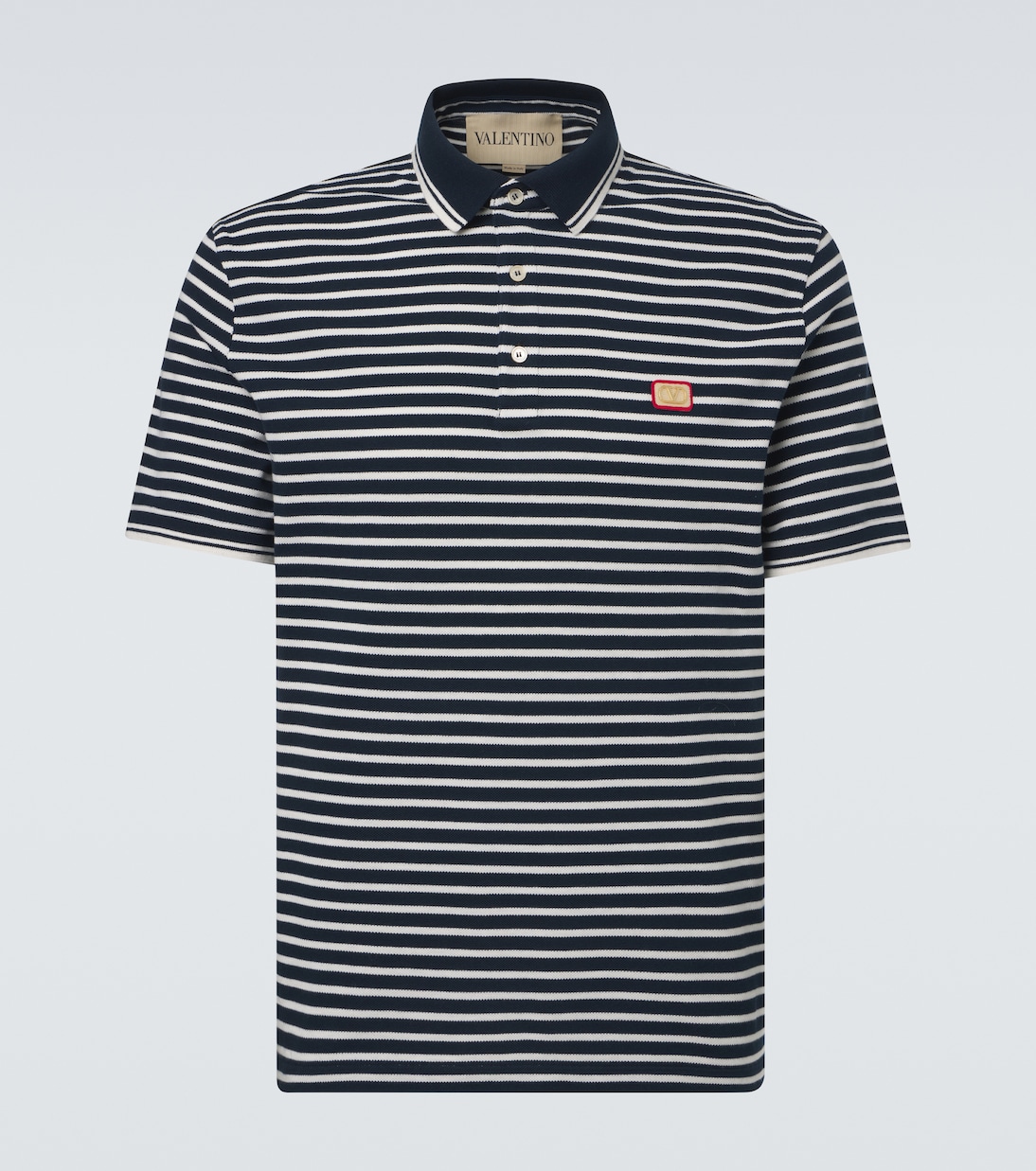 VLogo striped cotton polo shirt | Valentino