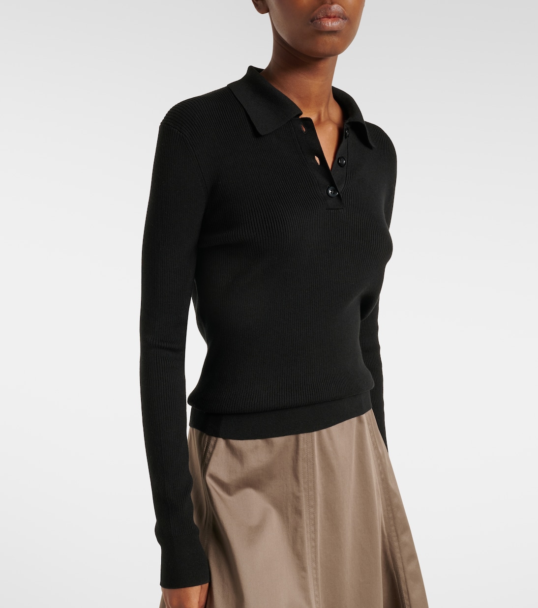 Ribbed-knit polo shirt | Róhe