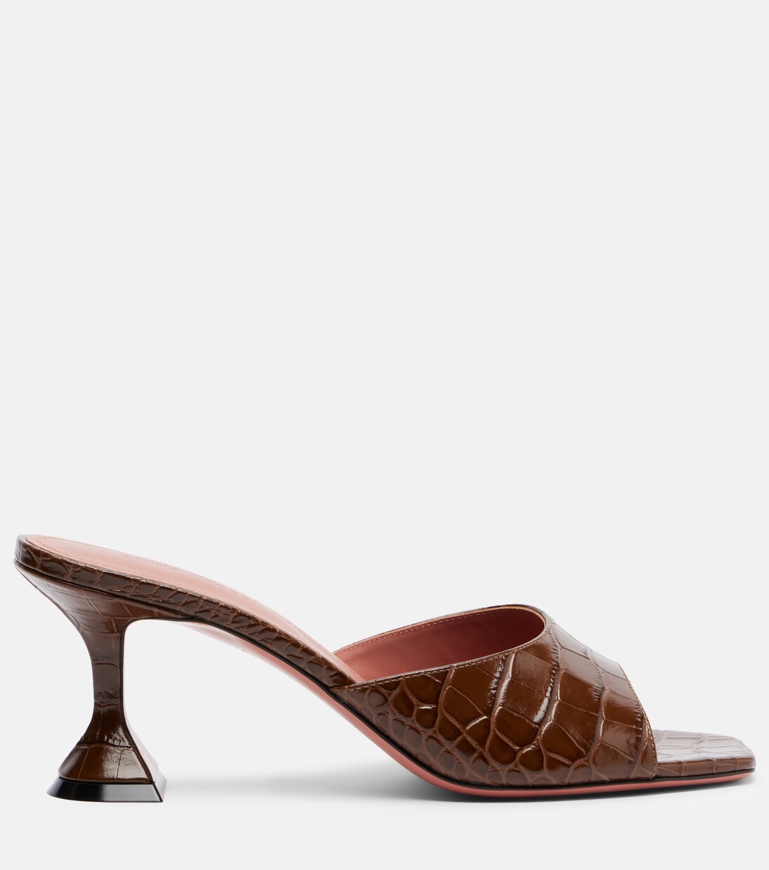 Lupita 70 croc-effect leather mules | Amina Muaddi