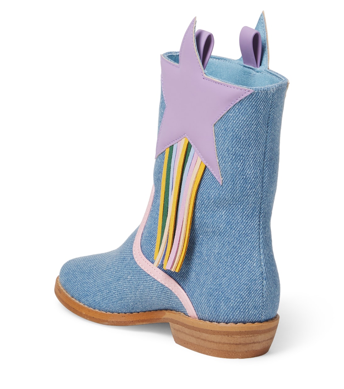 Botas cowboy de denim con flecos | Stella McCartney Kids