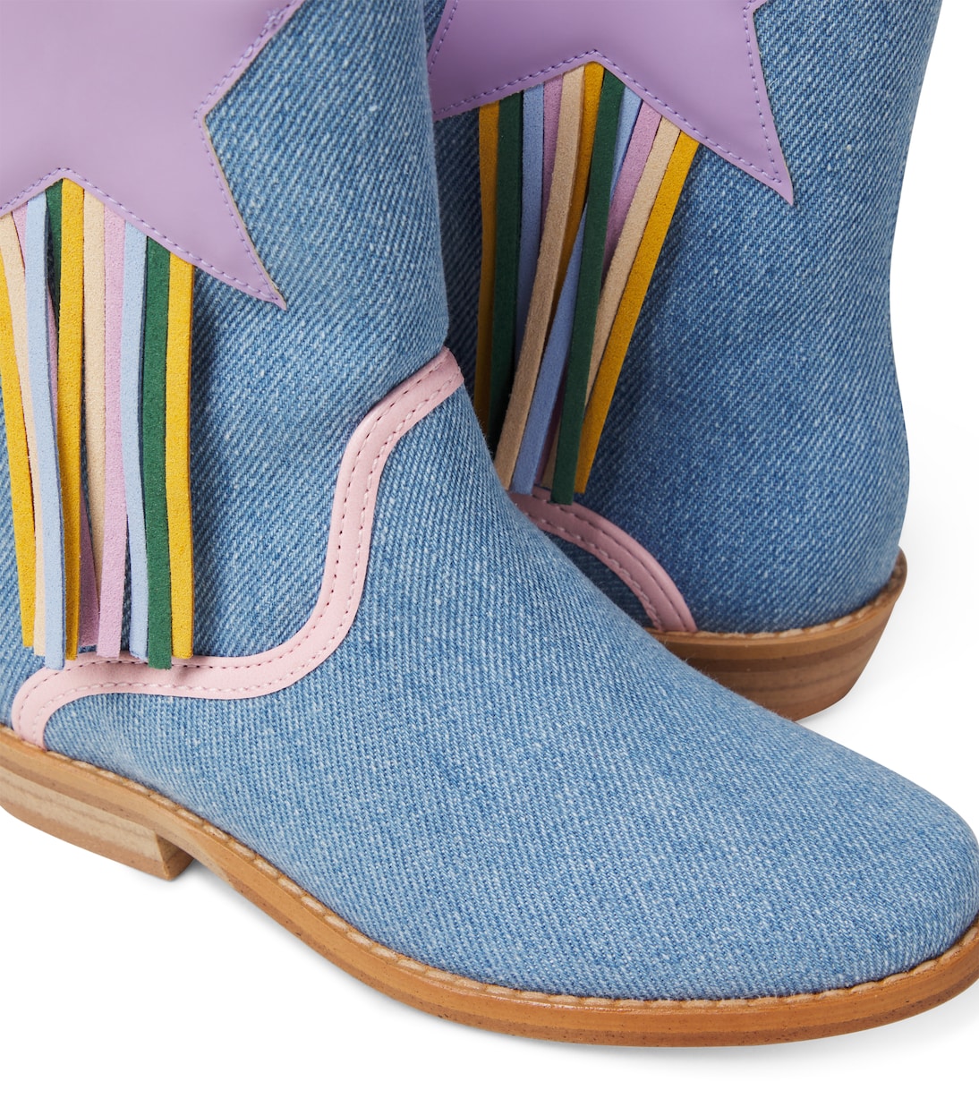 Botas cowboy de denim con flecos | Stella McCartney Kids