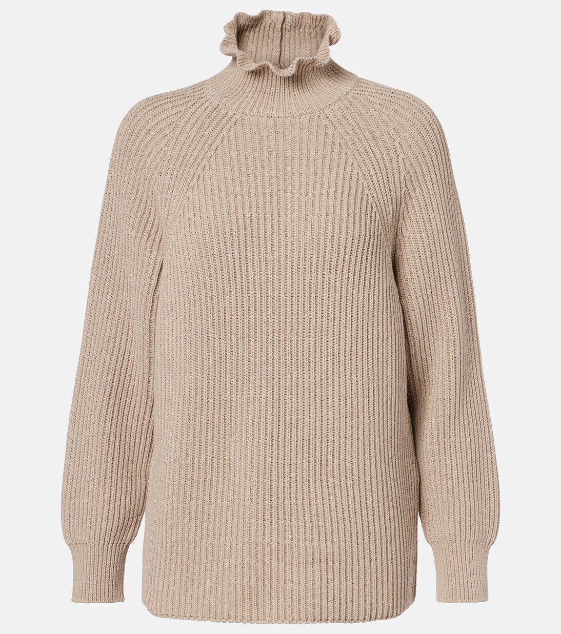 Camino ruffled cotton turtleneck sweater | Max Mara
