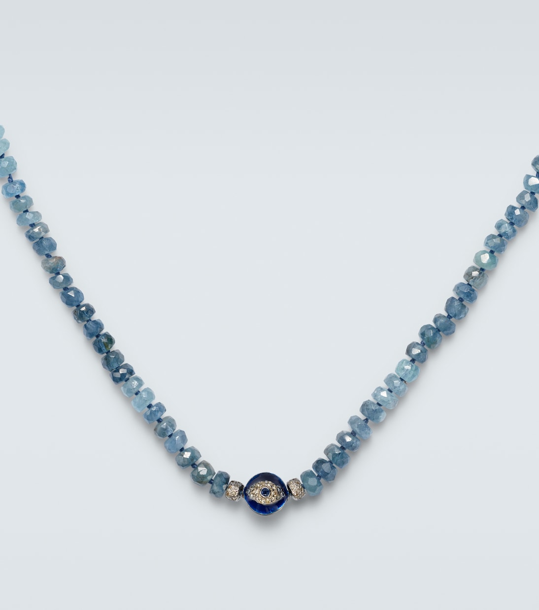 Sterling silver (925) beaded necklace with gemstones | Ileana Makri