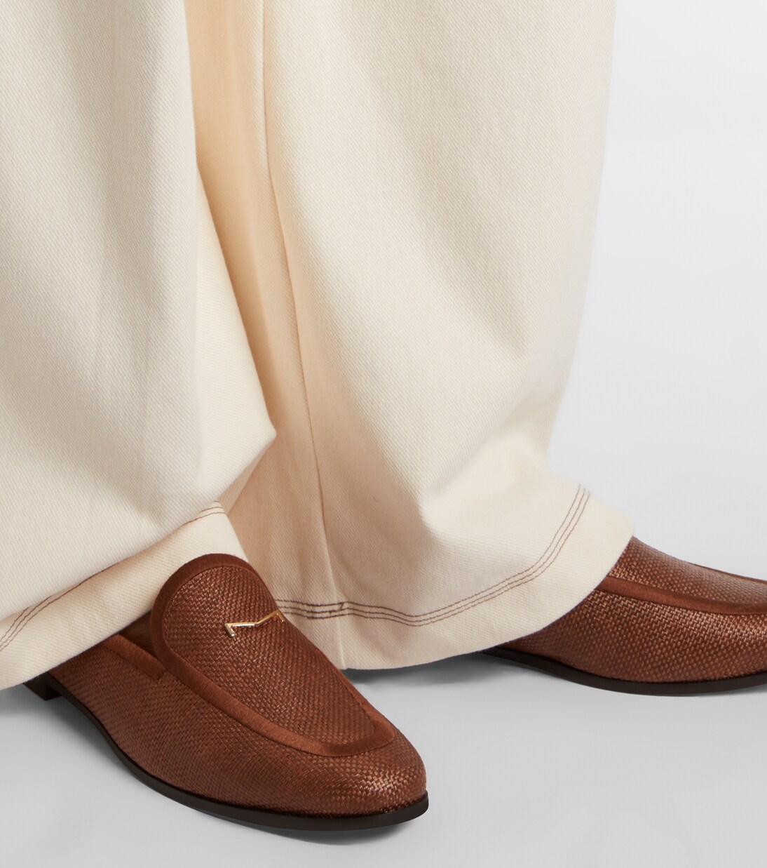 Amito leather-trimmed raffia mules | Max Mara