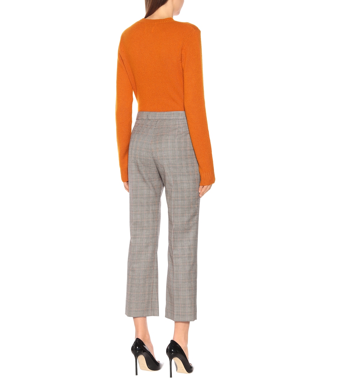 High-rise checked wool pants | Stella McCartney