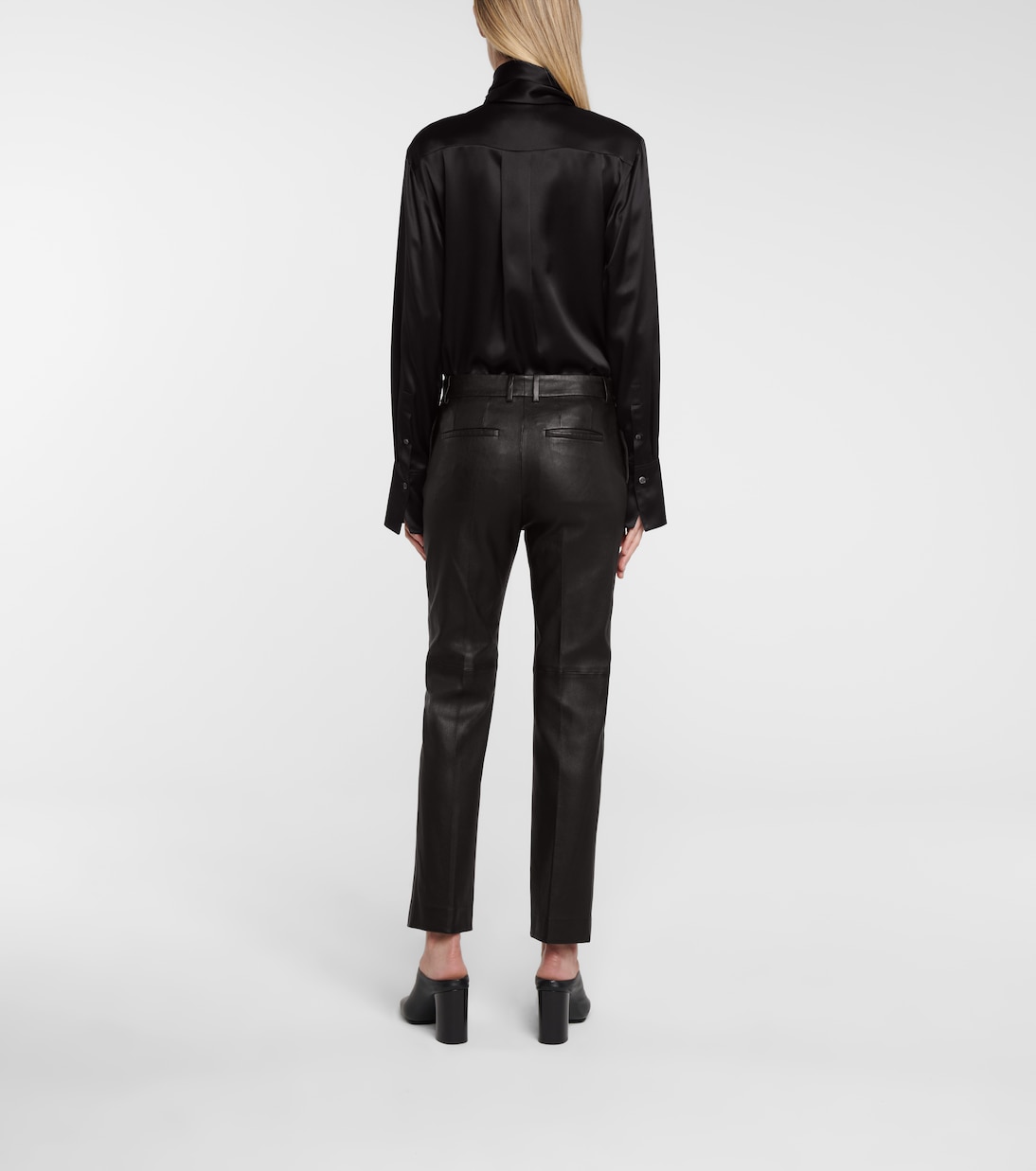 Pantalon Coleman raccourci en cuir | Joseph