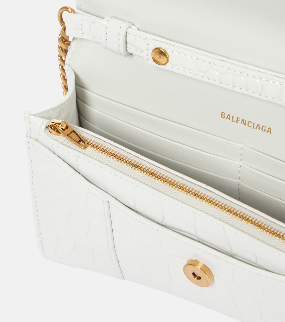 Clutch portafoglio Hourglass in pelle stampata | Balenciaga