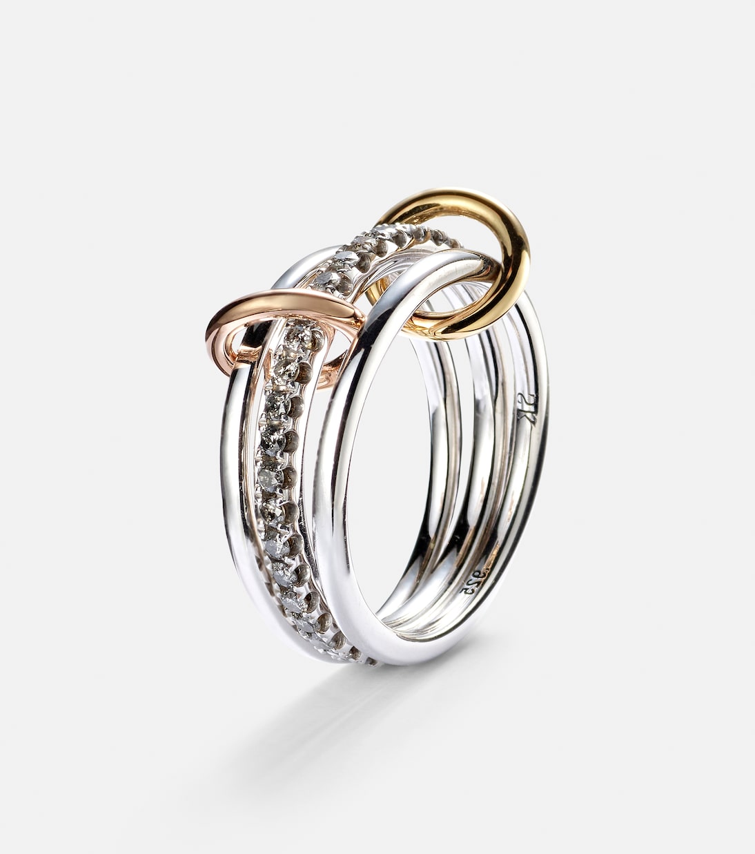 Anello Tigris MX Gris in argento con diamanti | Spinelli Kilcollin