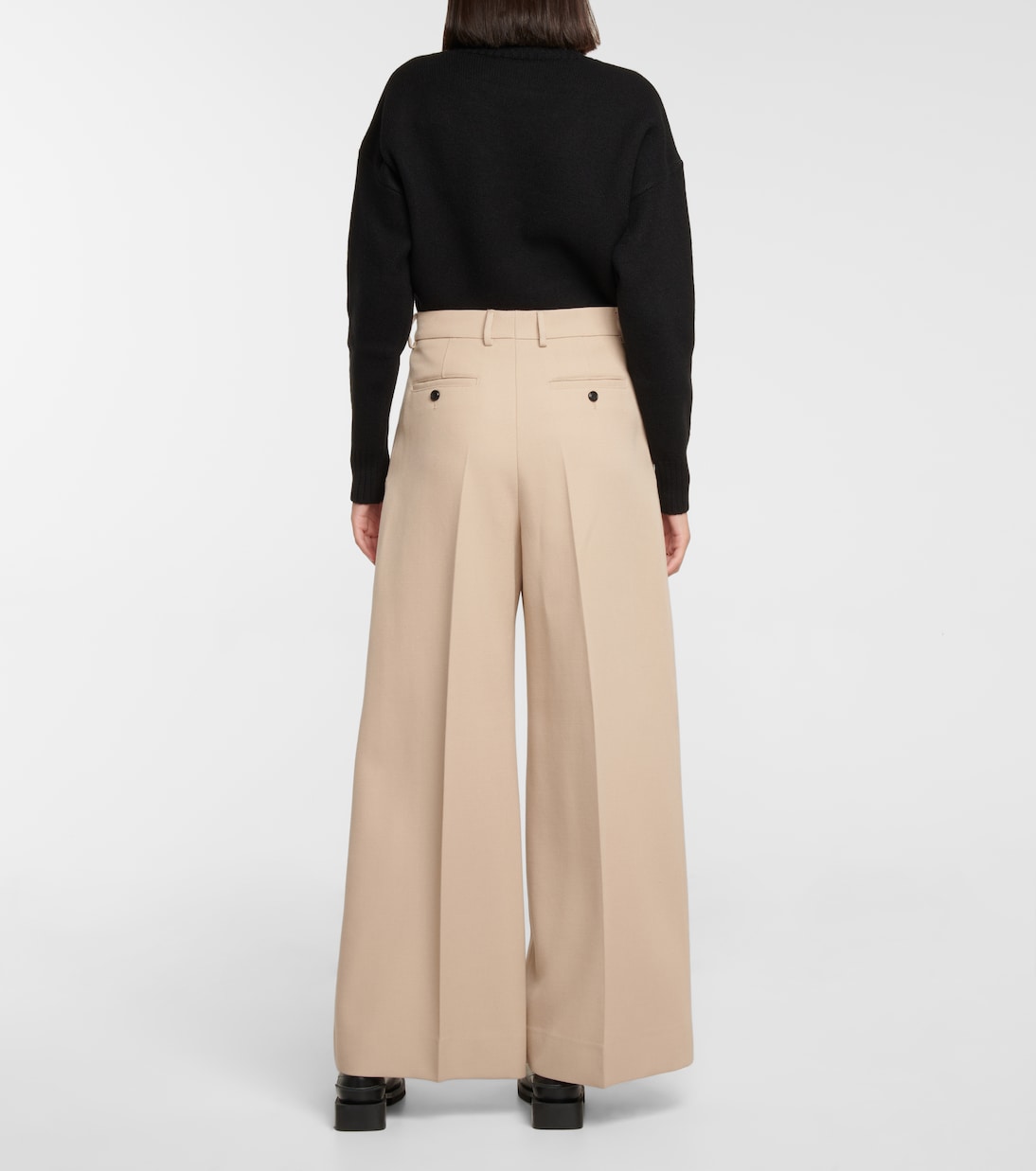 Hose aus Wolle mit weitem Bein | Ami Paris