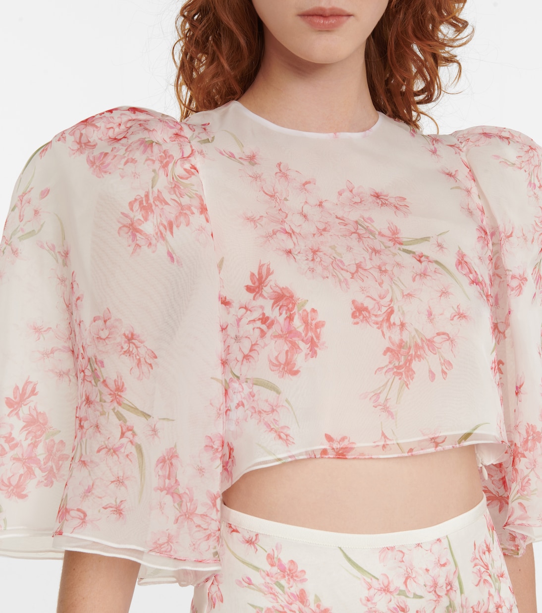 Cropped-Top aus Seidenchiffon | Giambattista Valli