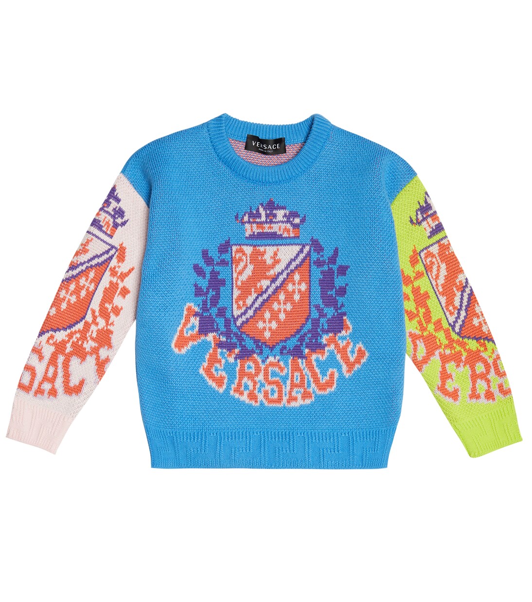 Pullover in cotone con intarsio | Versace Kids